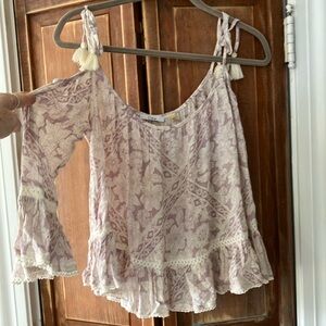 Floral Lace Trim Blouse